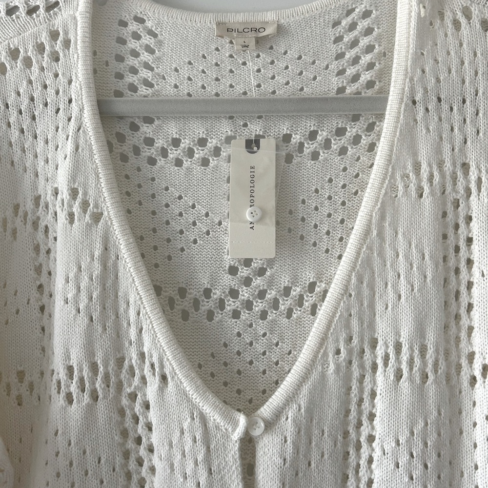 Beautiful open knit sweater with peplum size M - Picture 3 of 5